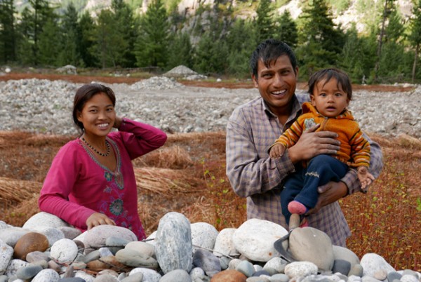 Young-Nepalese-Family,-Rakcham